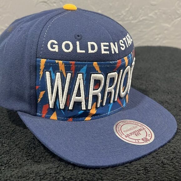 🏀 Vintage Throwback GOLDEN STATE WARRIORS NBA Mitchell&Ness Snapback Flat - NEW - Picture 3 of 10